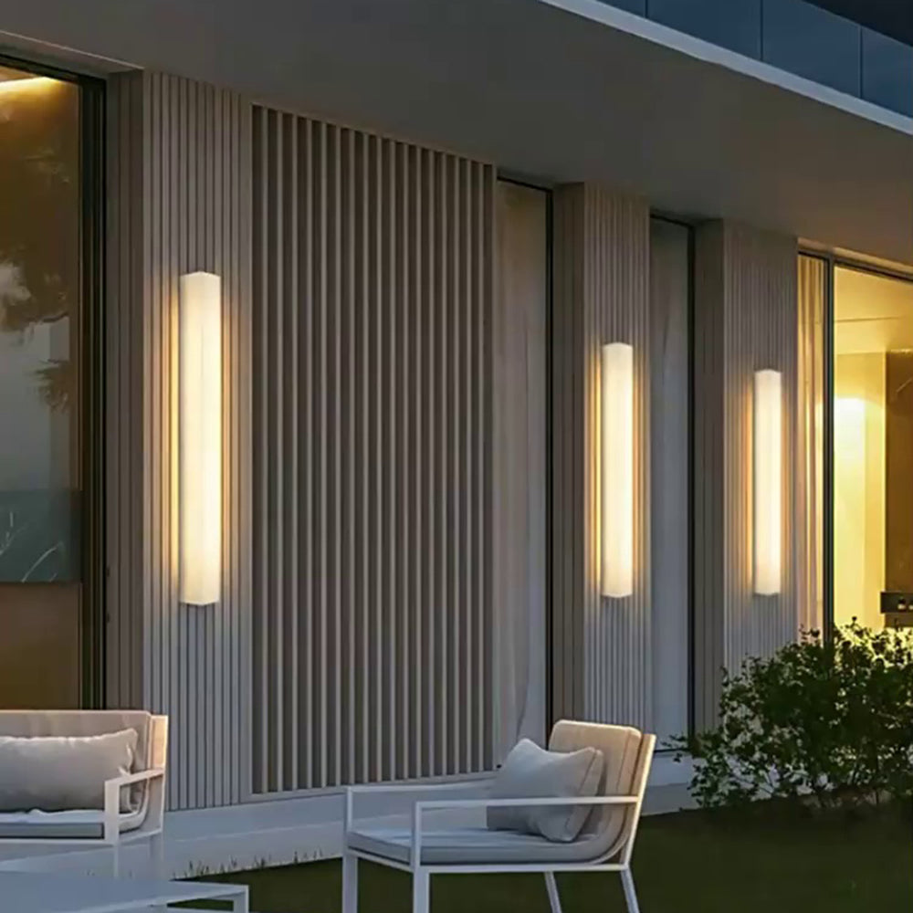 Lampă de perete Marvex, modernă, dreptunghiulară, de exterior, albă