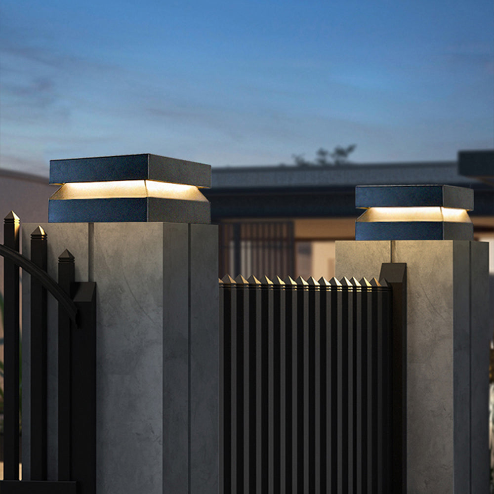 Lampă de Exterior Corvex Modernă Concavă Neagră Solară