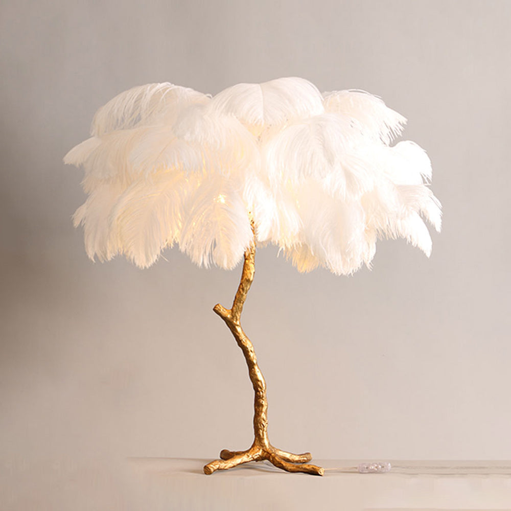 Salenor Nordic Luxury Lampa unică de podea/masă cu pene de struț