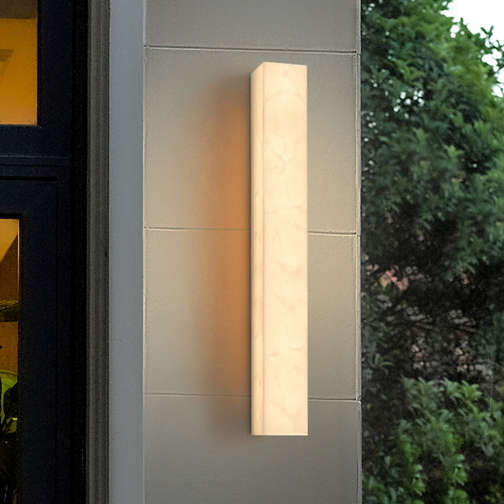 Lampă de perete Marvex, modernă, dreptunghiulară, de exterior, albă