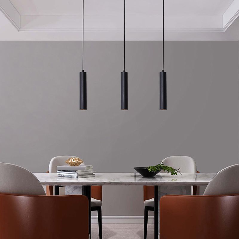 Lustră suspendată Solira, modernă, cilindrică, liniară, neagră