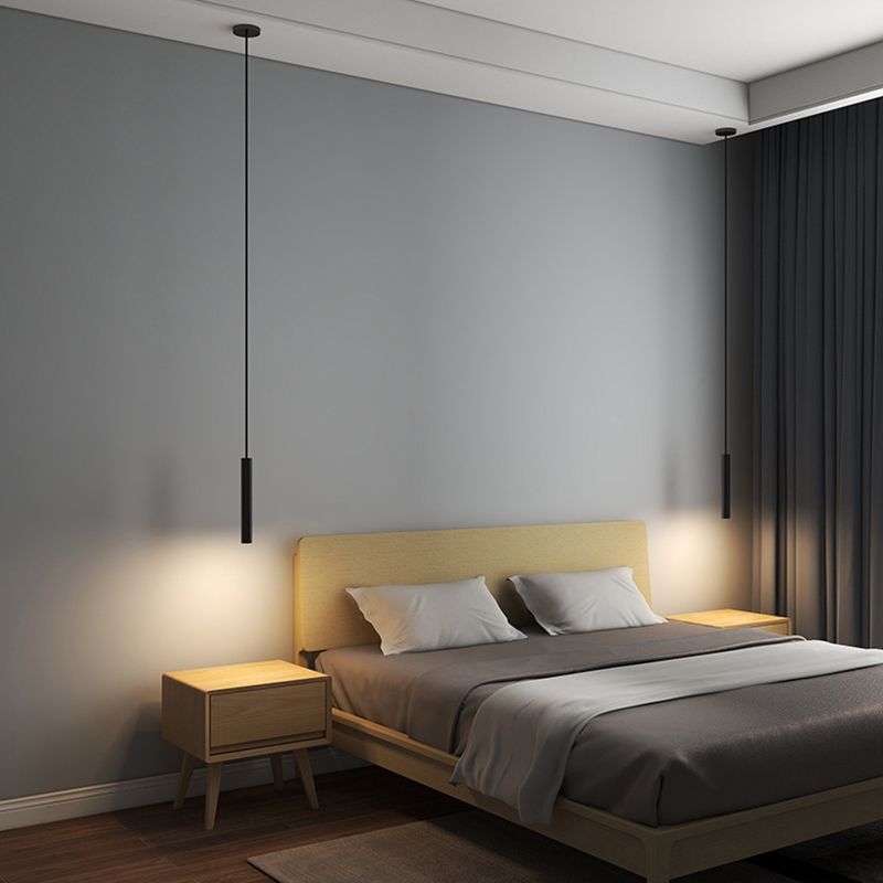 Lampă suspendată Selvor Minimalistă Liniară Neagră