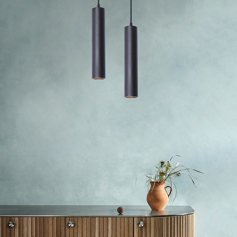 Lustră suspendată Solira, modernă, cilindrică, liniară, neagră