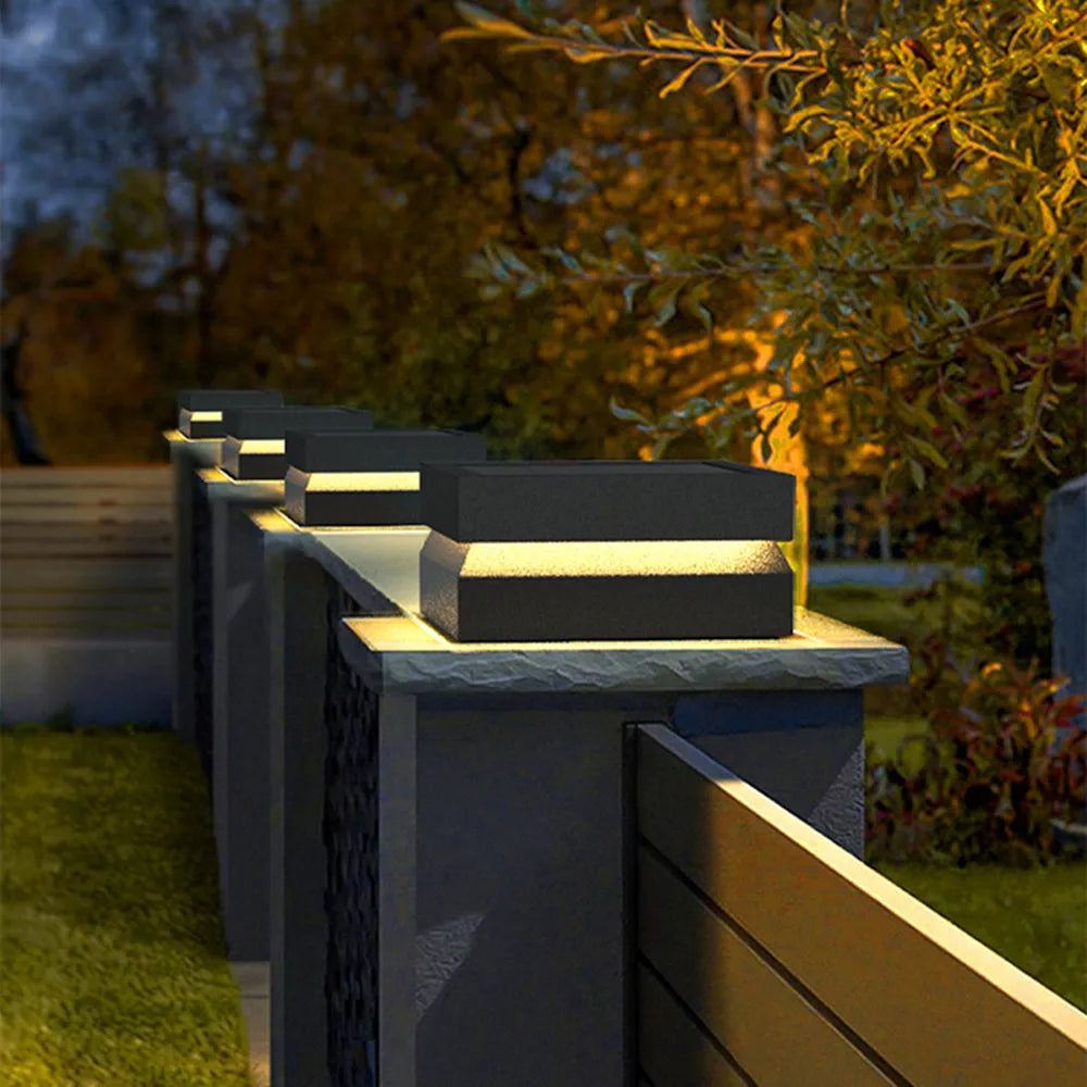 Lampă de Exterior Corvex Modernă Concavă Neagră Solară