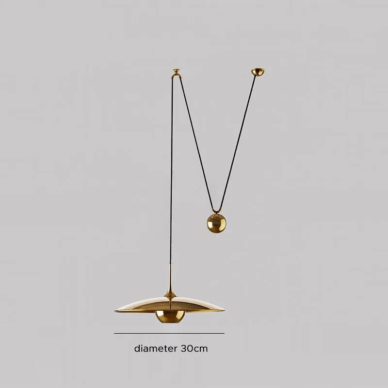 Lustră suspendată minimalistă Kiren, aurie