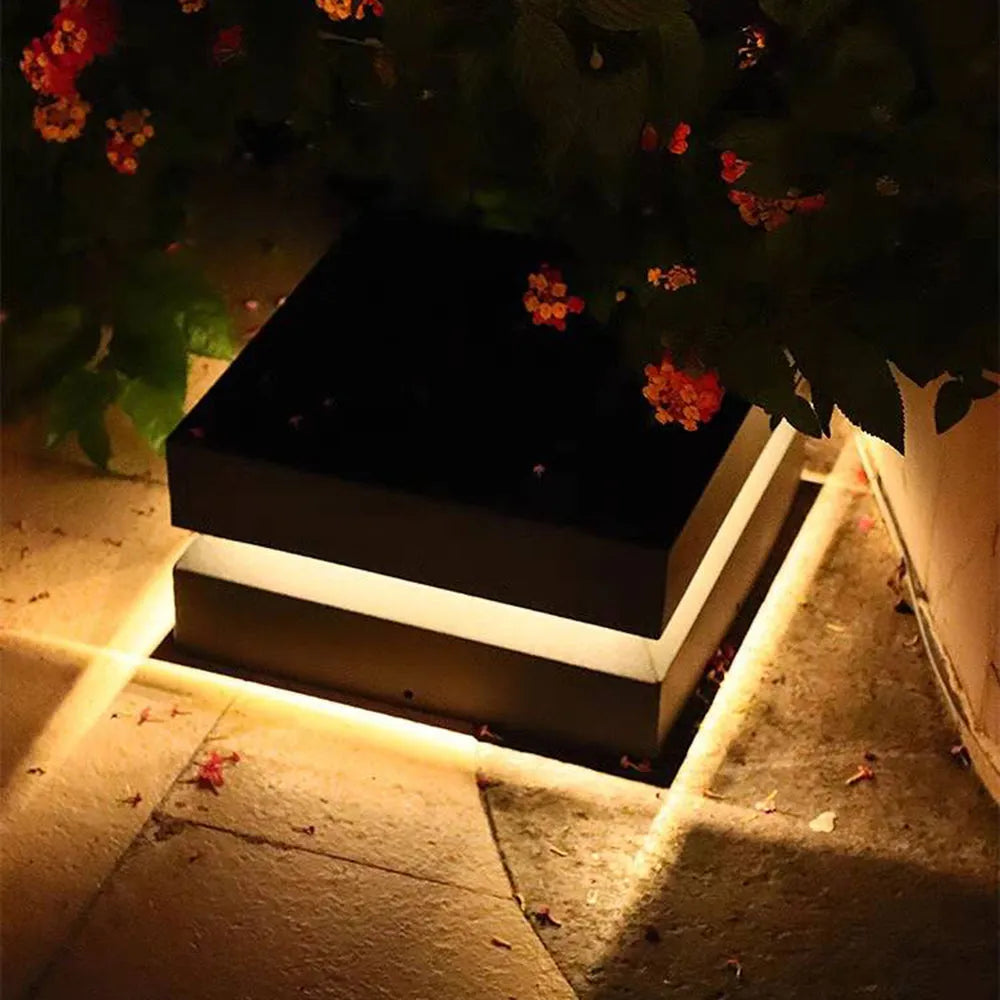 Lampă de Exterior Corvex Modernă Concavă Neagră Solară