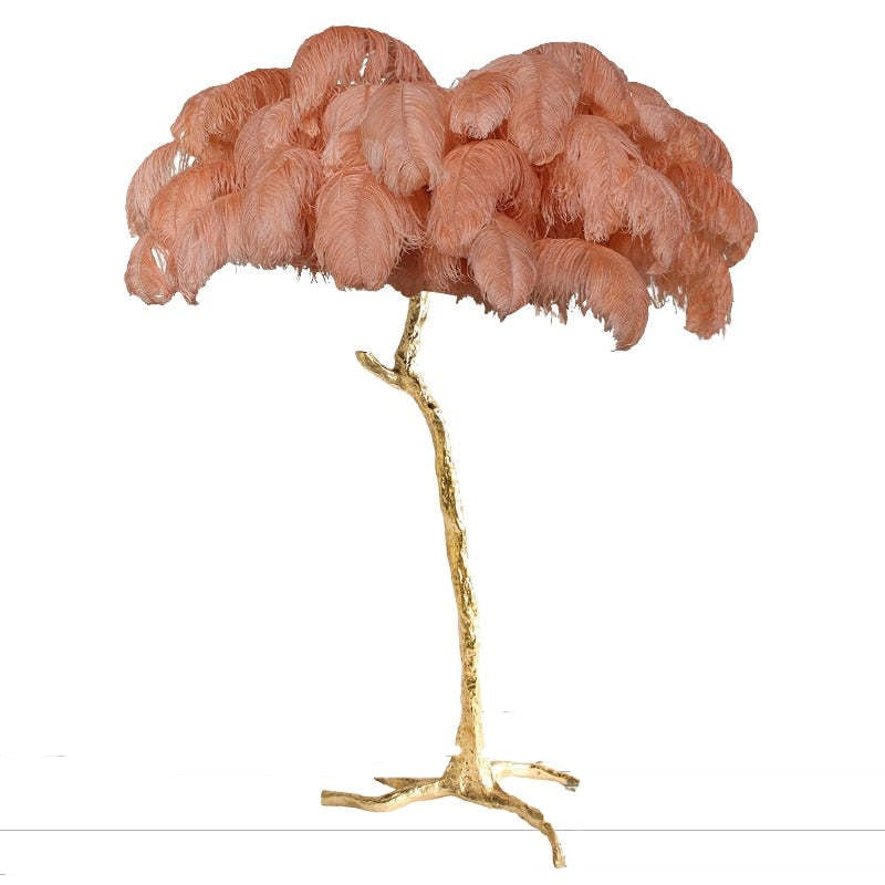 Salenor Nordic Luxury Lampa unică de podea/masă cu pene de struț