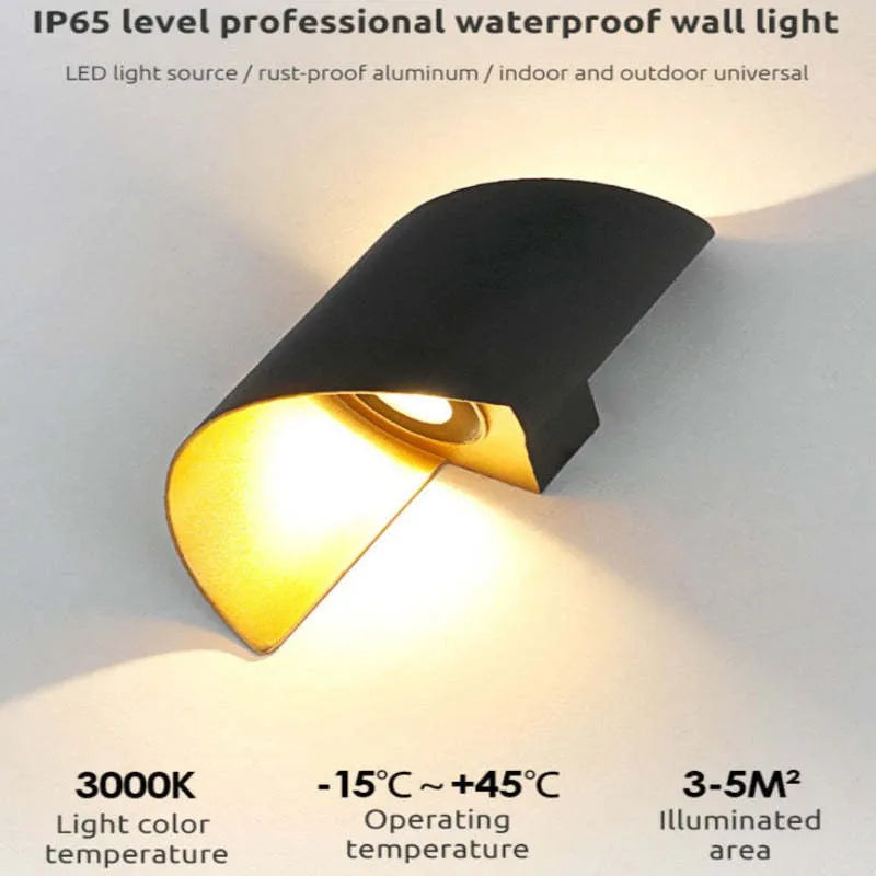 Lampă de perete Marqen Modernă, spirală în formă de scoică, pentru exterior