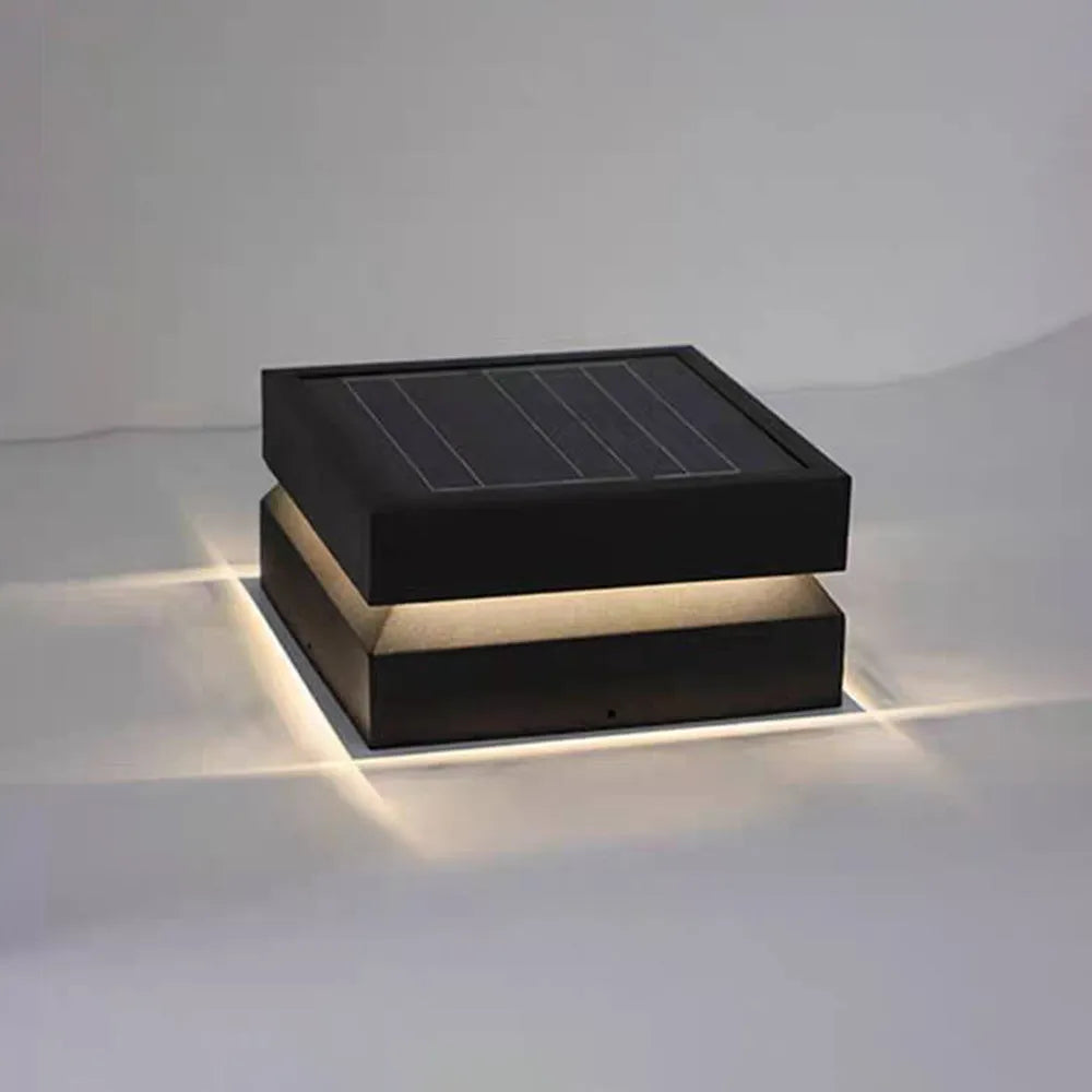 Lampă de Exterior Corvex Modernă Concavă Neagră Solară