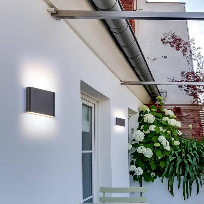 Lampă de perete Orix modernă, dreptunghiulară, etanșă, pentru exterior, Negru/Alb
