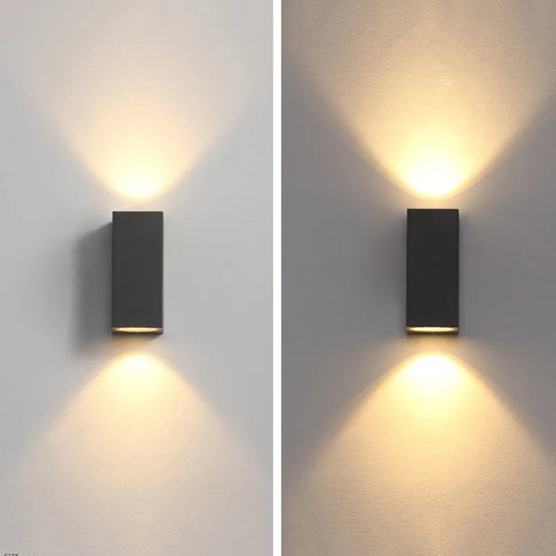 Lampă de perete de exterior Koraq, minimalistă, pătrată, neagră