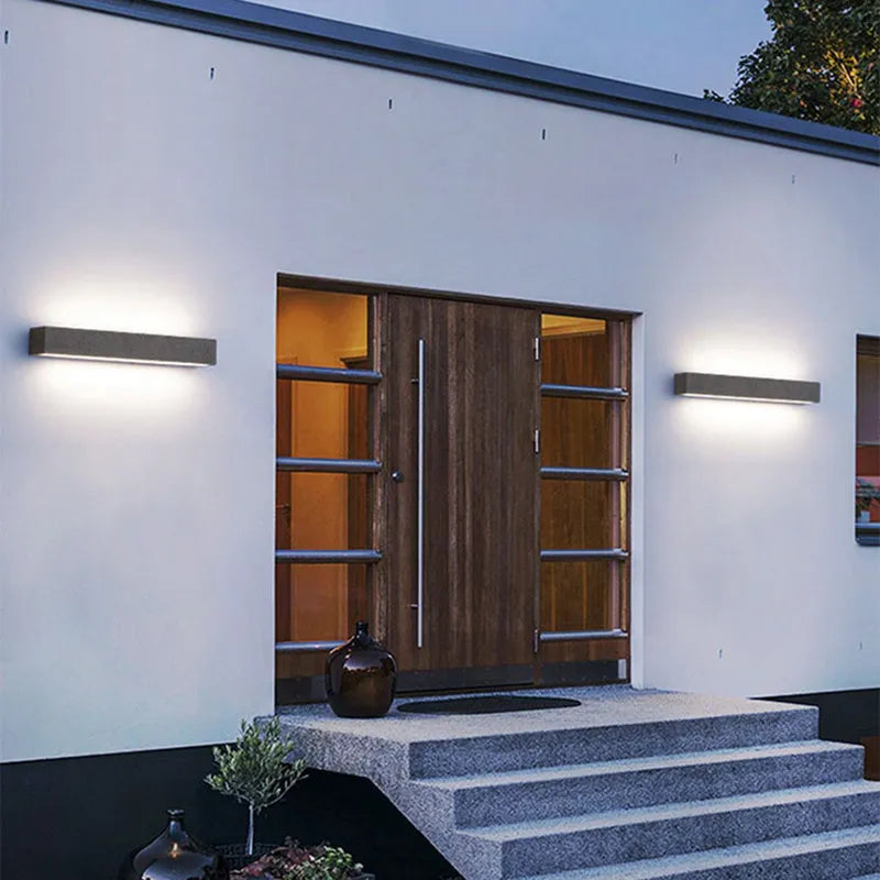 Lampă de perete LED de exterior Davel, Negru și Alb