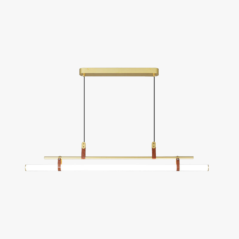 Lustră suspendată liniară modernă Voren, Negru/Auriu