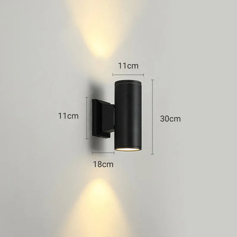Lampă de perete de exterior Kirema, minimalistă, cu două capete
