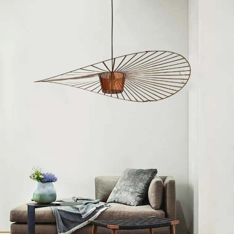 Lampă suspendată Xelion Floare Modernă din Țesătură Negru/Alb/Auriu/Maro