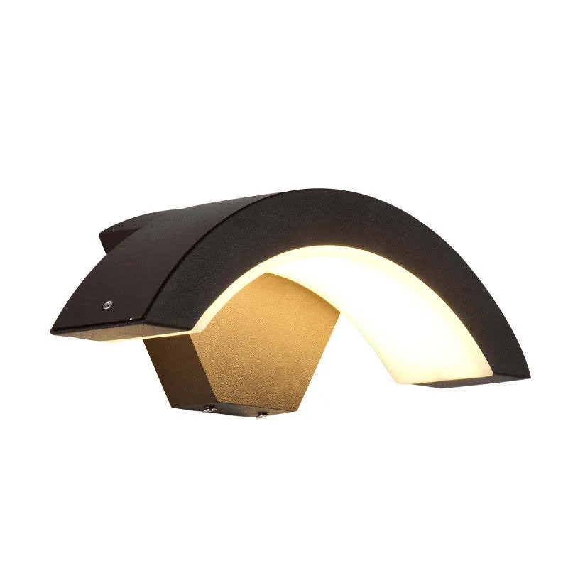 Lampă de Perete Alvyn Arc Nordic Impermeabilă LED Exterior Negru