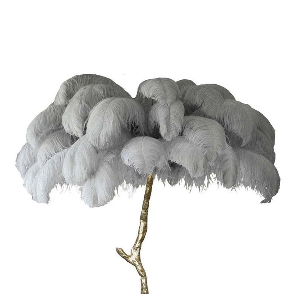 Salenor Nordic Luxury Lampa unică de podea/masă cu pene de struț