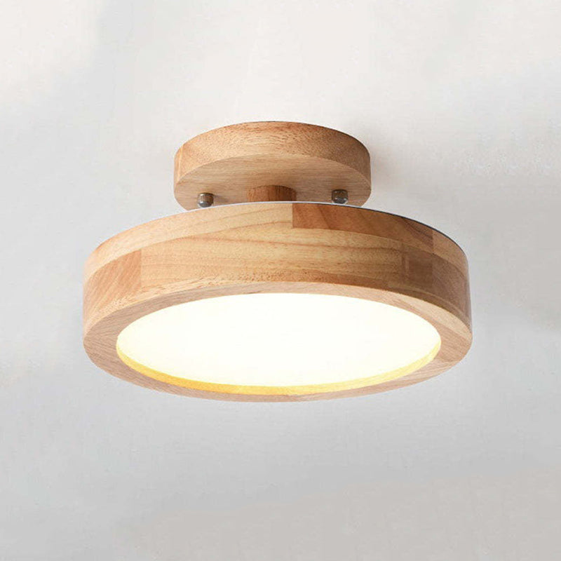 Plafonieră LED Rotundă Zera, Aplicată, din Lemn, Modernă, Colorată