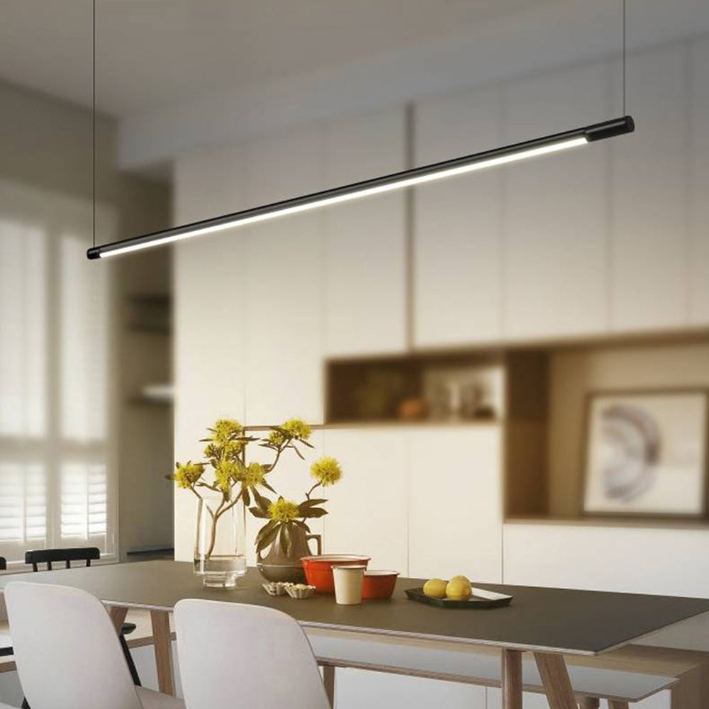 Lampă suspendată Miren, minimalistă, liniară, neagră