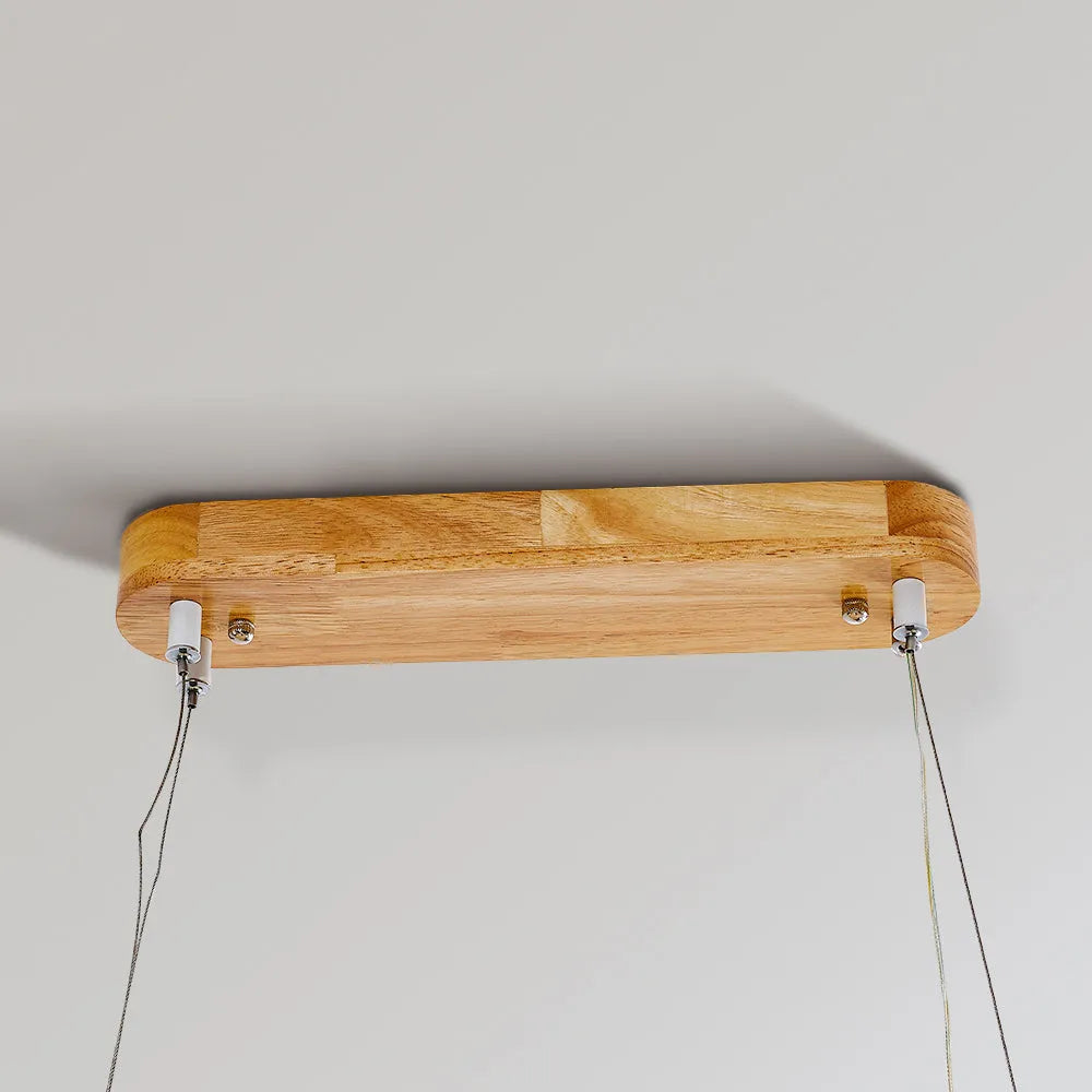 Lampă suspendată ovală modernă din lemn Lyraen