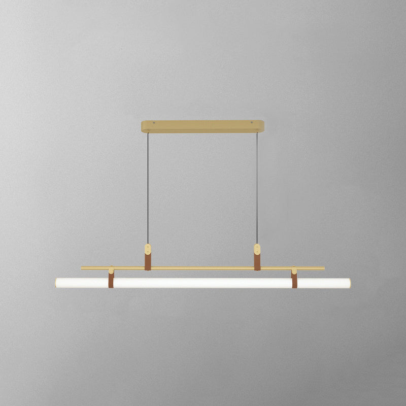 Lustră suspendată liniară modernă Voren, Negru/Auriu