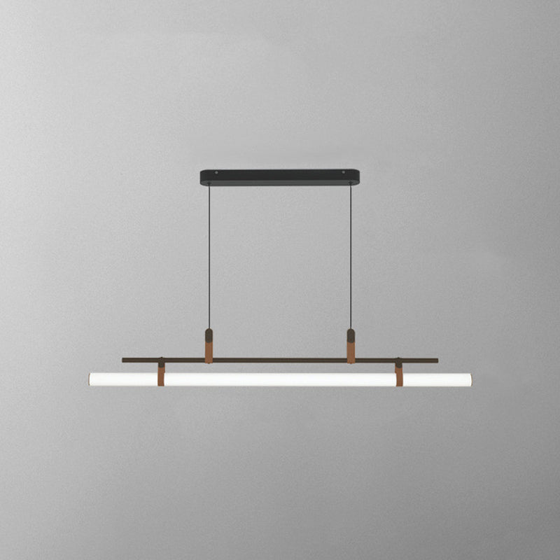 Lustră suspendată liniară modernă Voren, Negru/Auriu