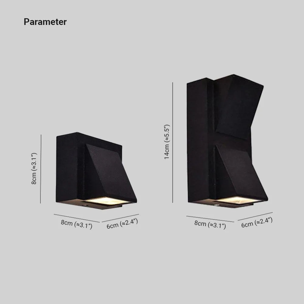 Lampă de perete LED de exterior Terin Neagră Modernă