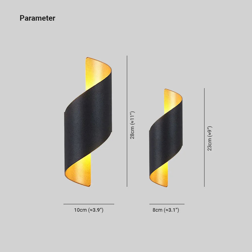 Lampă de perete Marqen Modernă, spirală în formă de scoică, pentru exterior