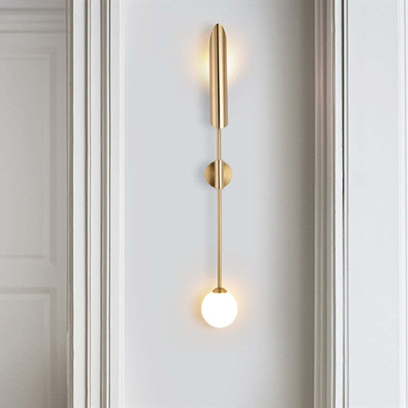 Lampă de perete Zorva de lux, cu două capete, aurie