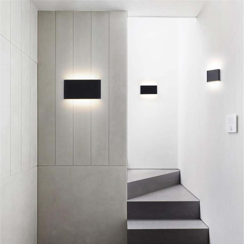 Lampă de perete Orix modernă, dreptunghiulară, etanșă, pentru exterior, Negru/Alb