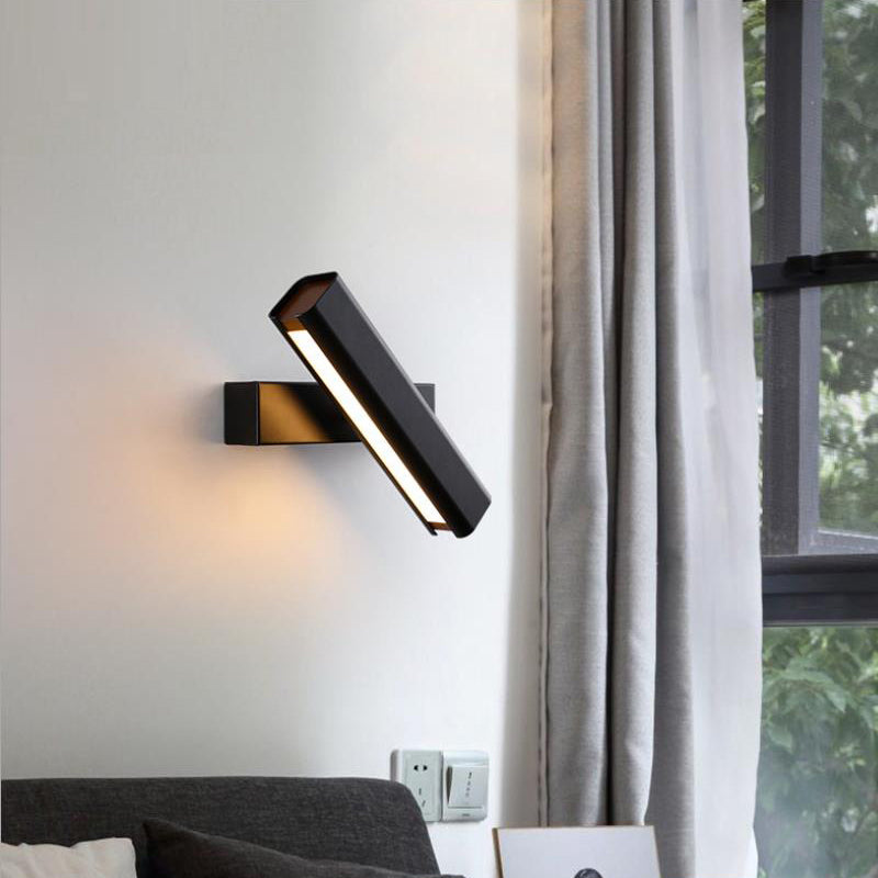 Lampă de Perete Rotativă Heri cu Dreptunghiuri Moderne, Negru/Alb
