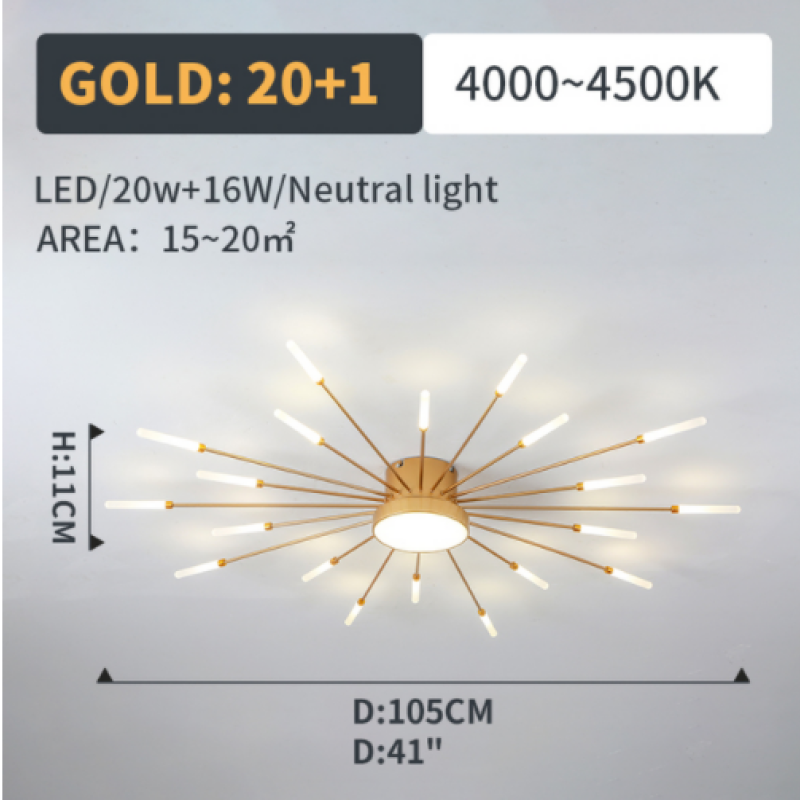 Plafonieră LED Vexor Modernă cu Efect de Artificii
