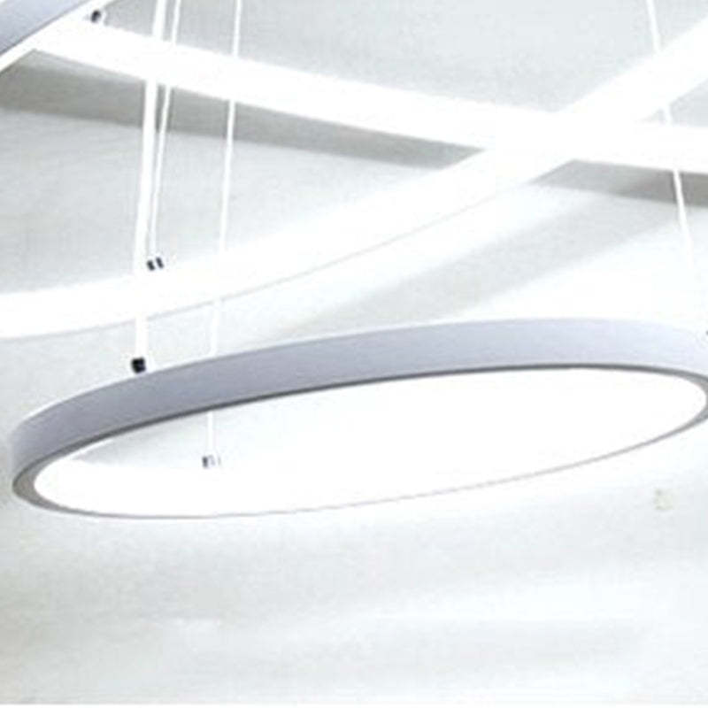 Lampă suspendată Toriq, Inel Interior Iluminat, Alb/Negru/Auriu