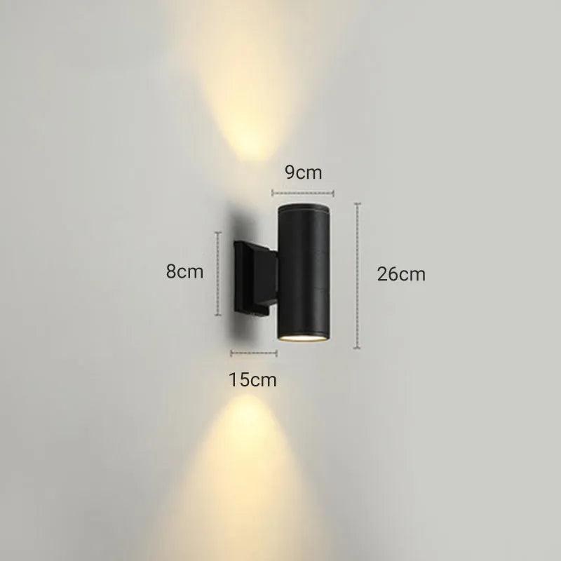 Lampă de perete de exterior Kirema, minimalistă, cu două capete