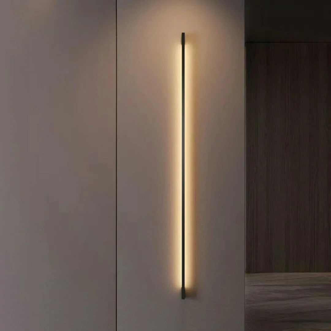 Lampă de perete LED Evoa modernă, subțire, liniară, neagră