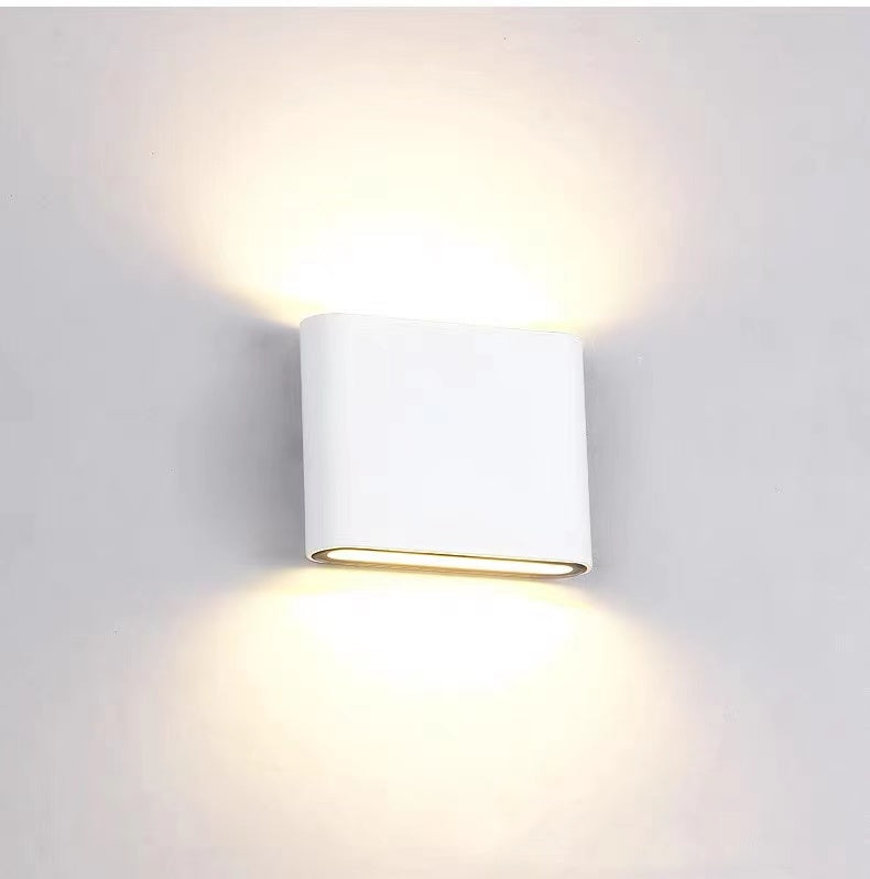 Lampă de perete Orix modernă, dreptunghiulară, etanșă, pentru exterior, Negru/Alb
