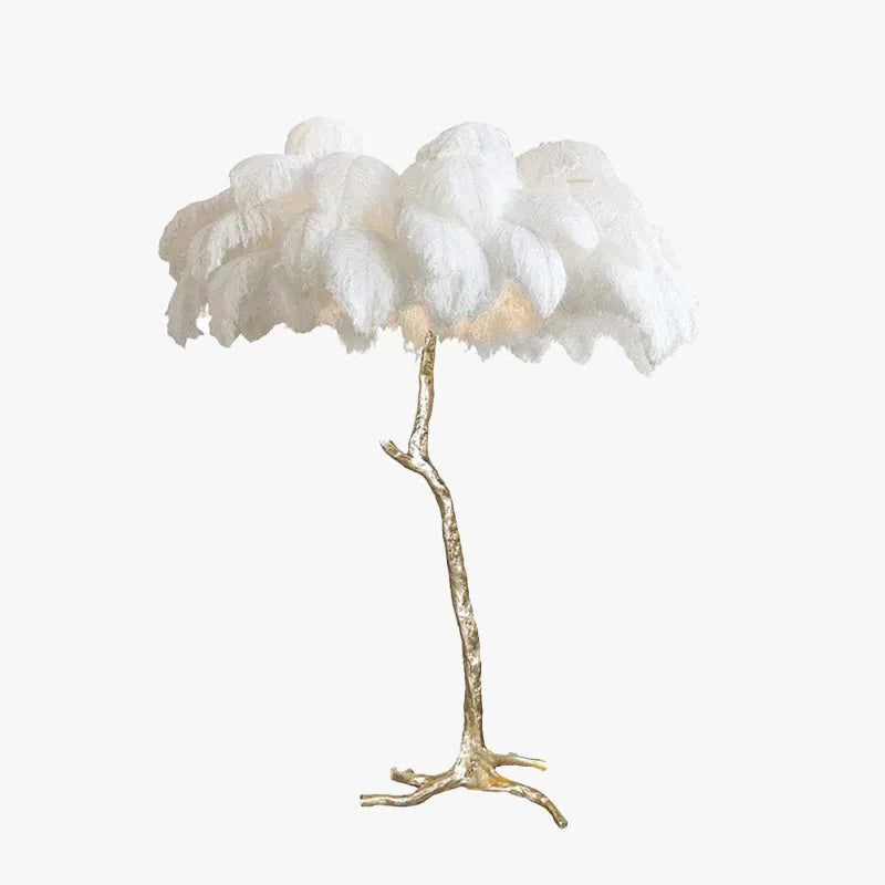 Salenor Nordic Luxury Lampa unică de podea/masă cu pene de struț