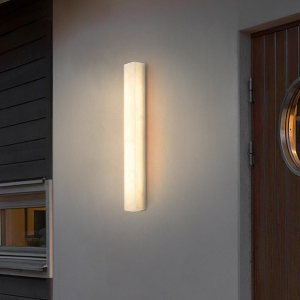 Lampă de perete Marvex, modernă, dreptunghiulară, de exterior, albă