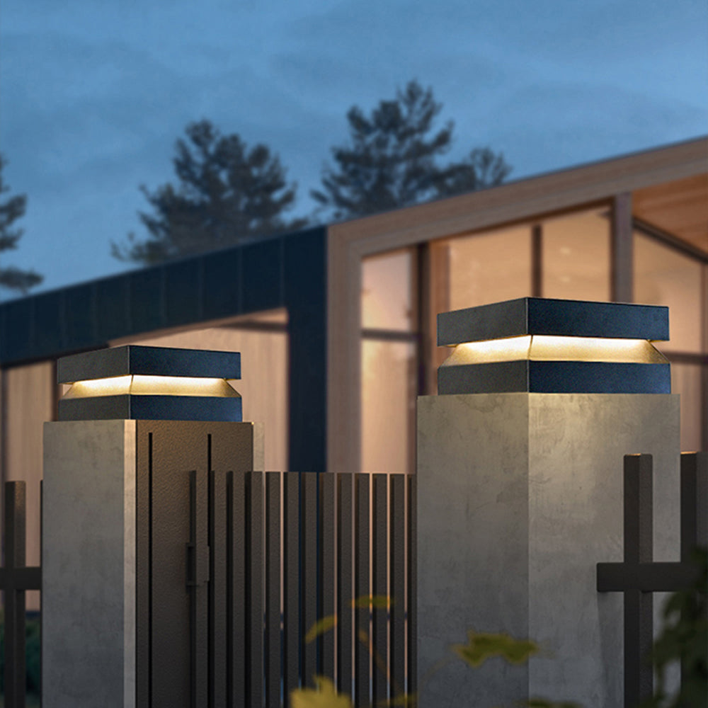 Lampă de Exterior Corvex Modernă Concavă Neagră Solară