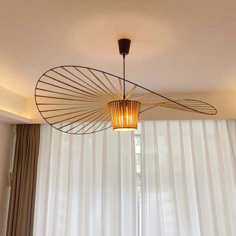 Lampă suspendată Xelion Floare Modernă din Țesătură Negru/Alb/Auriu/Maro