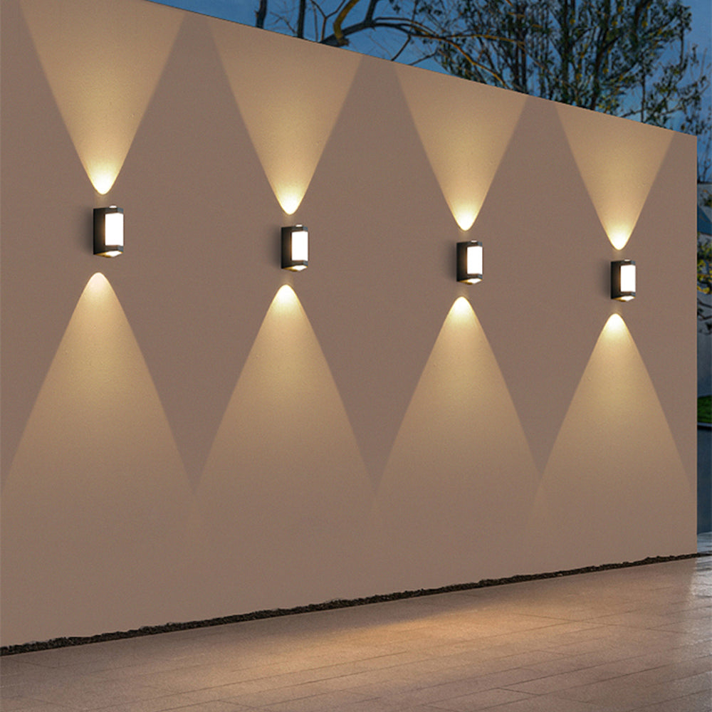Lampă de perete Alvoren Nordică pentru exterior, cu lumină sus-jos, Alb/Negru