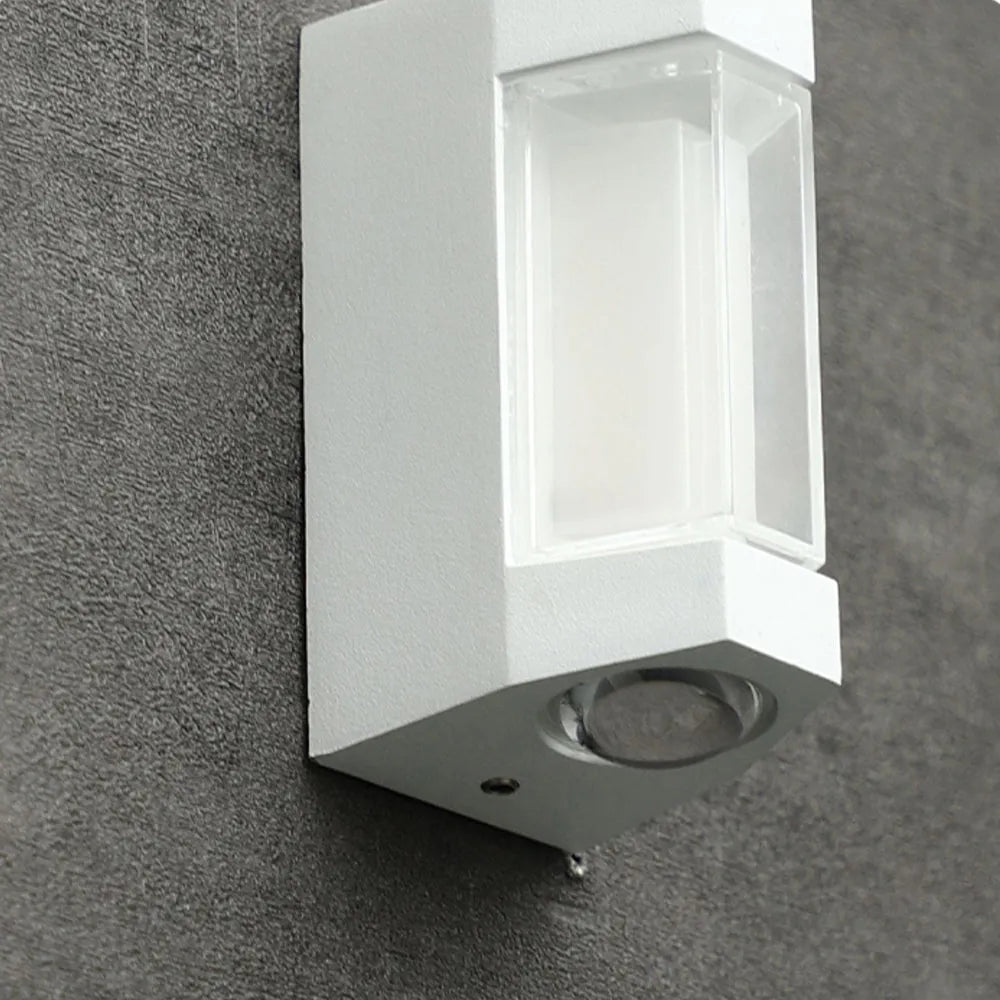 Lampă de perete Alvoren Nordică pentru exterior, cu lumină sus-jos, Alb/Negru