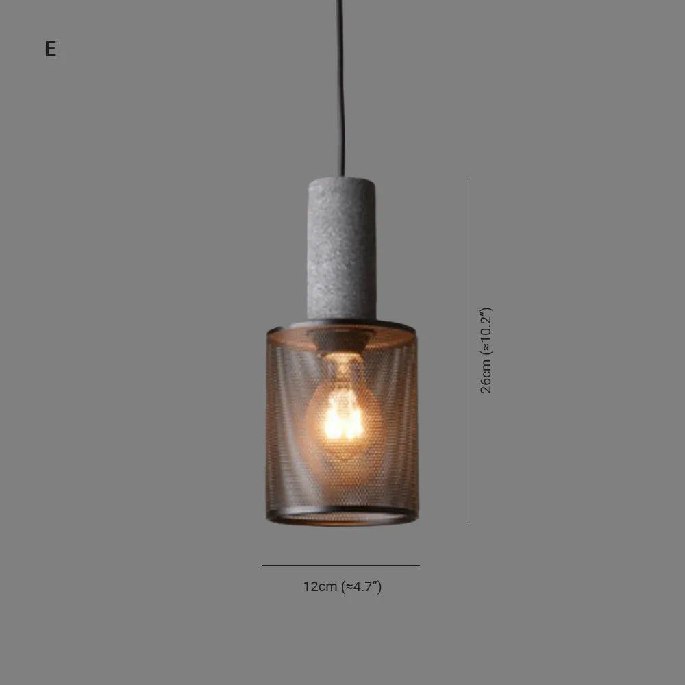 Vireth Lampă Suspendată Industrială Cilindrică Ciment