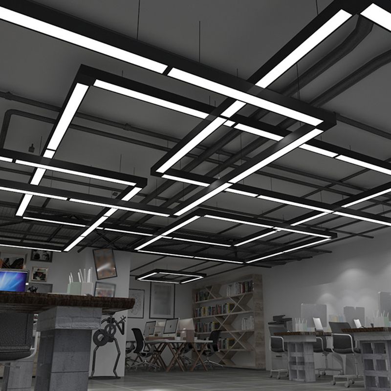 Pendul Soreva LED Minimalist Dreptunghiular Negru