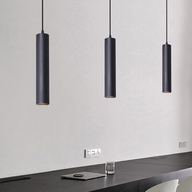 Lustră suspendată Solira, modernă, cilindrică, liniară, neagră