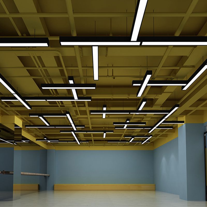 Pendul Soreva LED Minimalist Dreptunghiular Negru
