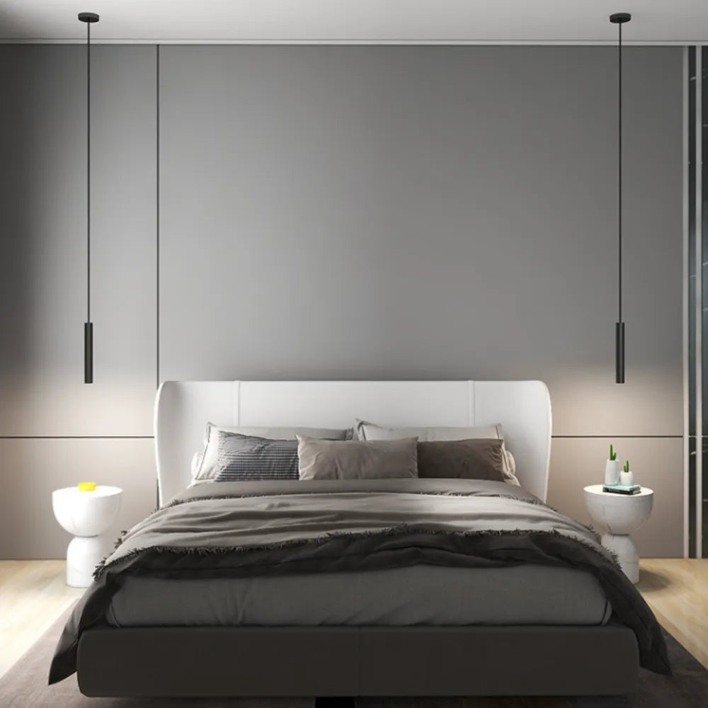 Lampă suspendată Selvor Minimalistă Liniară Neagră