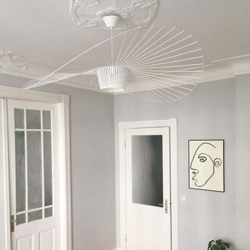 Lampă suspendată Xelion Floare Modernă din Țesătură Negru/Alb/Auriu/Maro