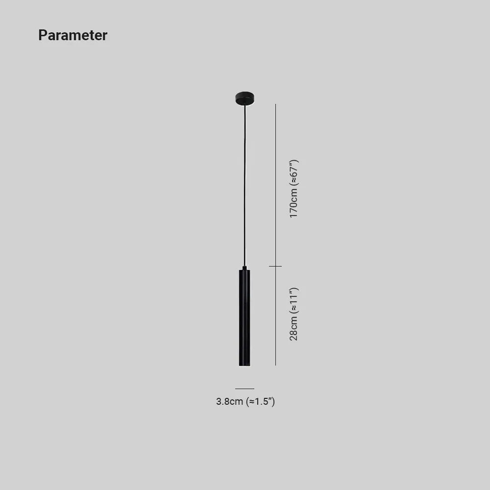 Lampă suspendată Selvor Minimalistă Liniară Neagră