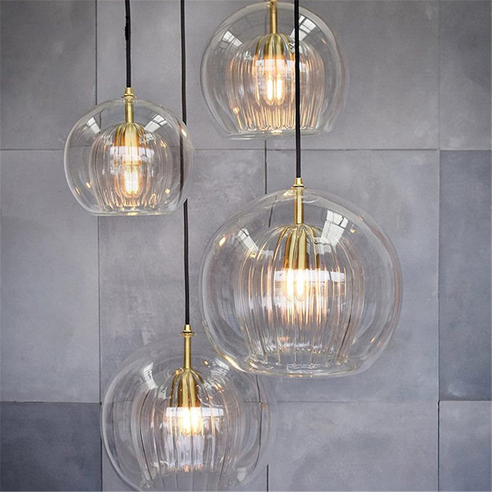 Pendul Althio cu Glob de Sticlă Transparent Chihlimbar